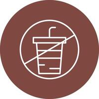 No Drink Line Multi Circle Icon vector