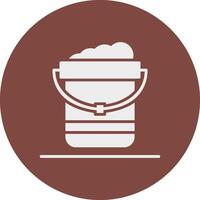 Pail Glyph Multi Circle Icon vector