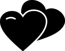 icono de glifo de corazones vector