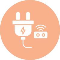 Smart Plug Glyph Multi Circle Icon vector