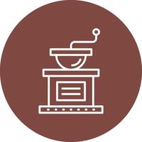 Coffee Grinder Line Multi Circle Icon vector