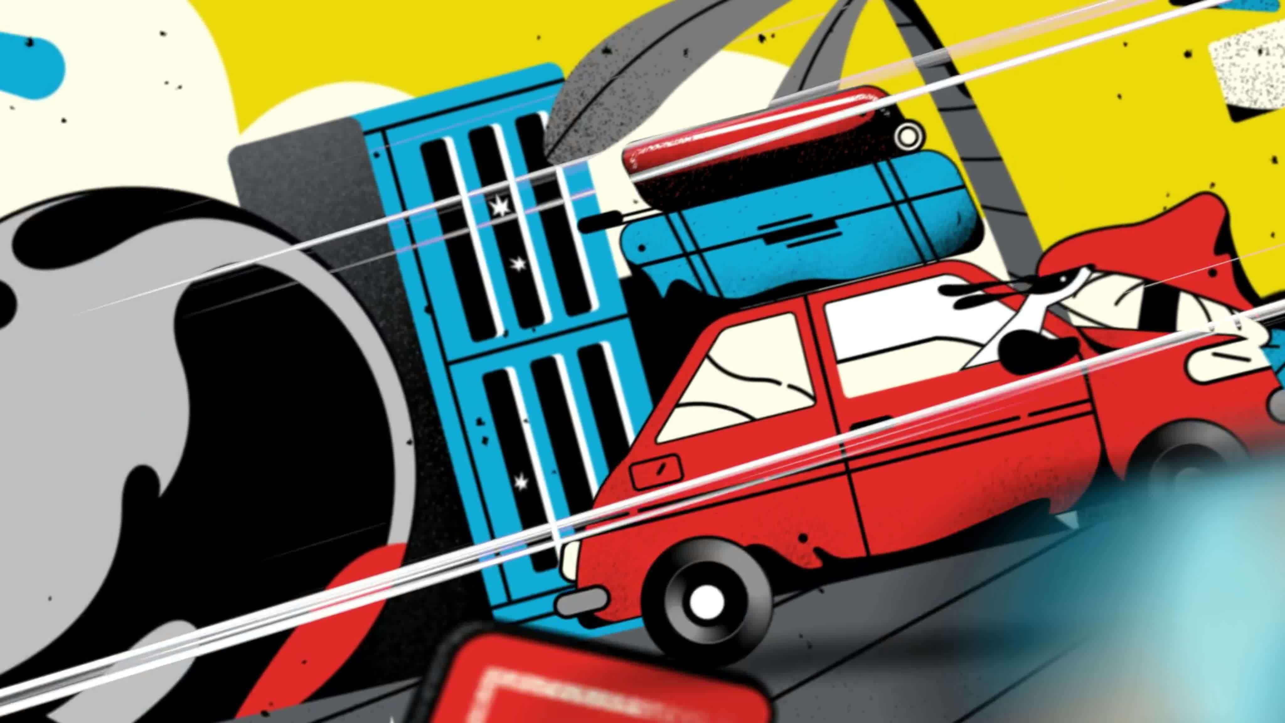 Logistics cartoon stock video footage for free download