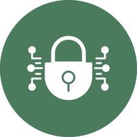 Cyber Security Glyph Multi Circle Icon vector