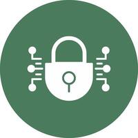 Cyber Security Glyph Multi Circle Icon vector