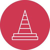 Traffic Cone Line Multi Circle Icon vector