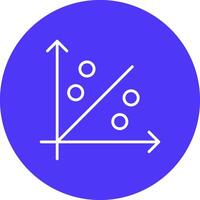 Scatter Graph Line Multi Circle Icon vector