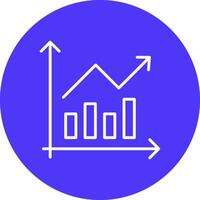 Bar Chart Line Multi Circle Icon vector