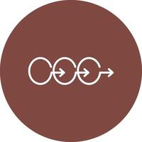 Process Chart Line Multi Circle Icon vector