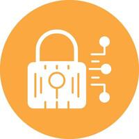 Cyber Security Glyph Multi Circle Icon vector