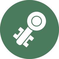 Old Key Glyph Multi Circle Icon vector