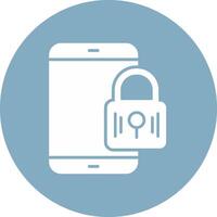 Mobile Security Glyph Multi Circle Icon vector