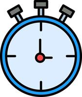 Stop Watch Line Filled Icon vector