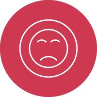 Sad Face Line Multi Circle Icon vector