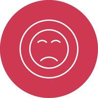 Sad Face Line Multi Circle Icon vector