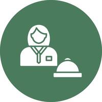 Waiter Glyph Multi Circle Icon vector