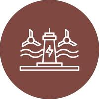 Tidal Power Line Multi Circle Icon vector