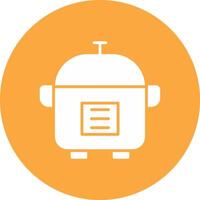 Rice Cooker Glyph Multi Circle Icon vector