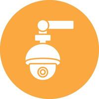 Security Camera Glyph Multi Circle Icon vector