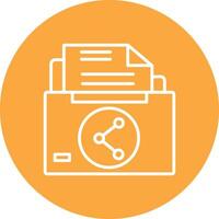 Sharing File Line Multi Circle Icon vector