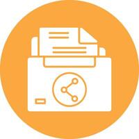 Sharing File Glyph Multi Circle Icon vector