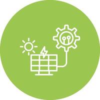 Solar Panel Line Multi Circle Icon vector