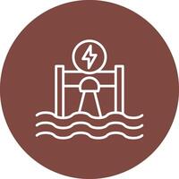 hidroelectricidad línea multi circulo icono vector