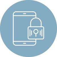 Mobile Security Line Multi Circle Icon vector