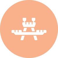 Picnic Table Glyph Multi Circle Icon vector