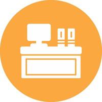 Desk Glyph Multi Circle Icon vector