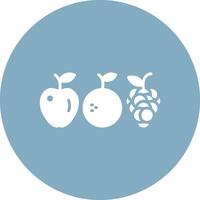 Fruit Glyph Multi Circle Icon vector