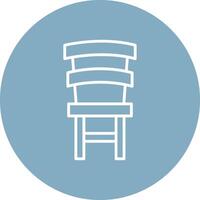 Dining Chair Line Multi Circle Icon vector