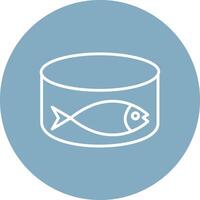 Tuna Can Line Multi Circle Icon vector