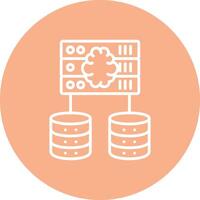Servers Line Multi Circle Icon vector