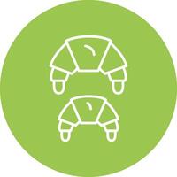 Croissant Line Multi Circle Icon vector