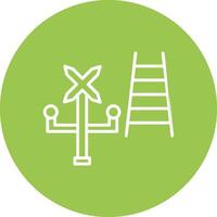 Railroad Crossing Line Multi Circle Icon vector