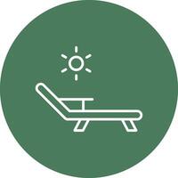 Deck Chair Line Multi Circle Icon vector