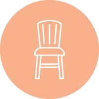 Dining Chair Line Multi Circle Icon vector