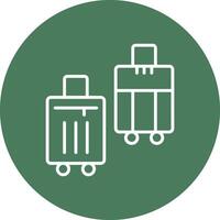 Suitcases Line Multi Circle Icon vector