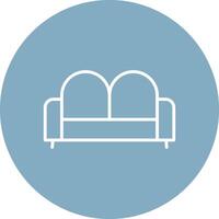 Sofa Bed Line Multi Circle Icon vector