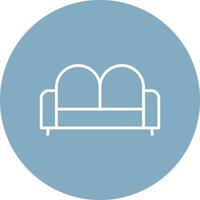 Sofa Bed Line Multi Circle Icon vector