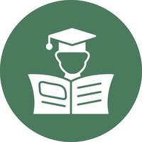 Student Glyph Multi Circle Icon vector