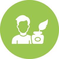 Writer Glyph Multi Circle Icon vector