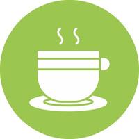 taza para té glifo multi circulo icono vector