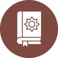 Holy Book Glyph Multi Circle Icon vector