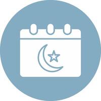 Ramadan Time Table Glyph Multi Circle Icon vector