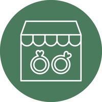 Rings Shop Line Multi Circle Icon vector