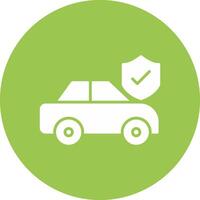 Car Insurance Glyph Multi Circle Icon vector