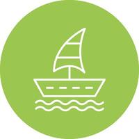 Sailing Boat Line Multi Circle Icon vector