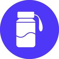 Water Bottle Glyph Multi Circle Icon vector