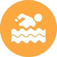 Swimming Glyph Multi Circle Icon vector